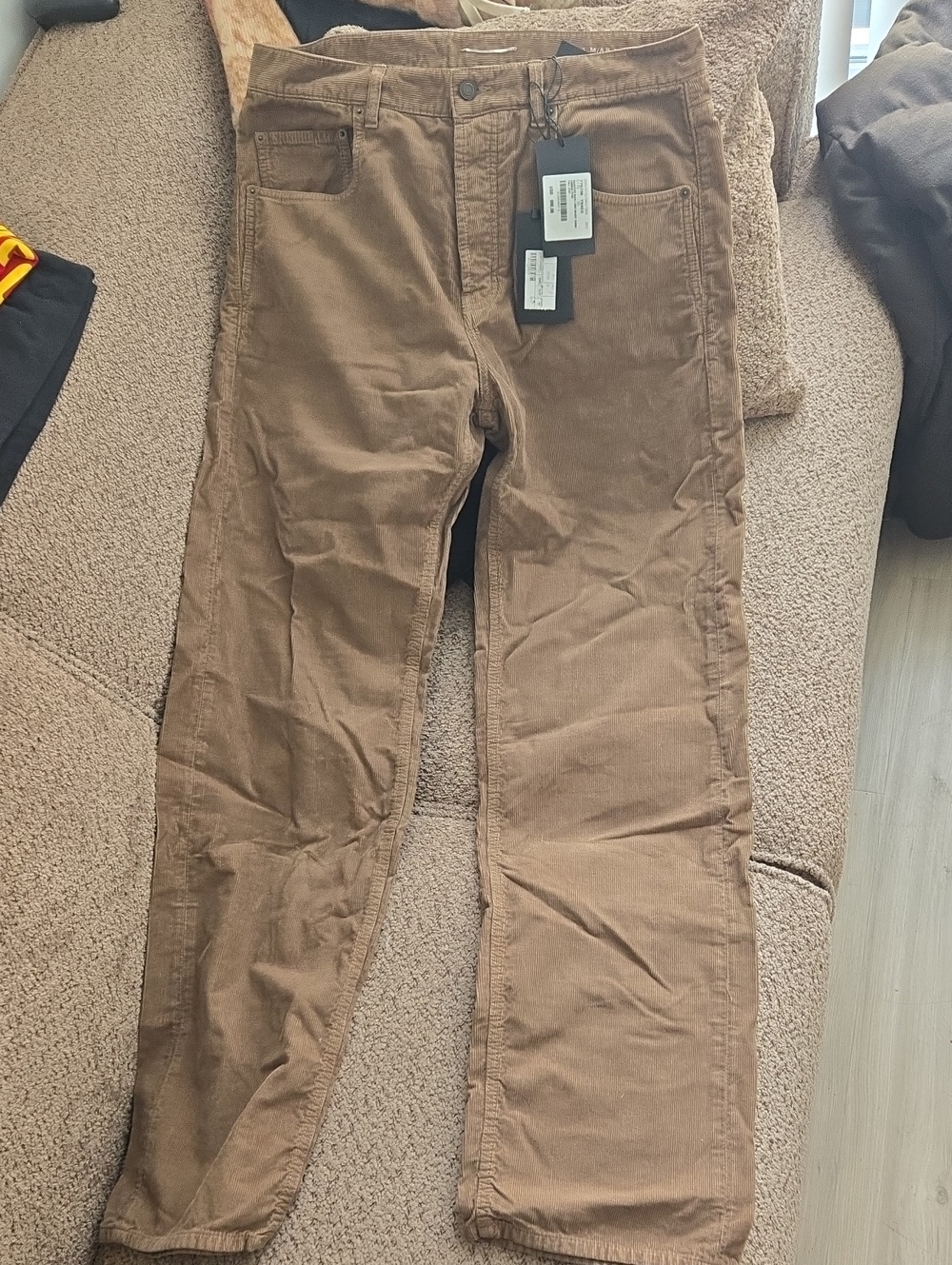 Saint Laurent Brown Corduroy Straight-Leg Pants